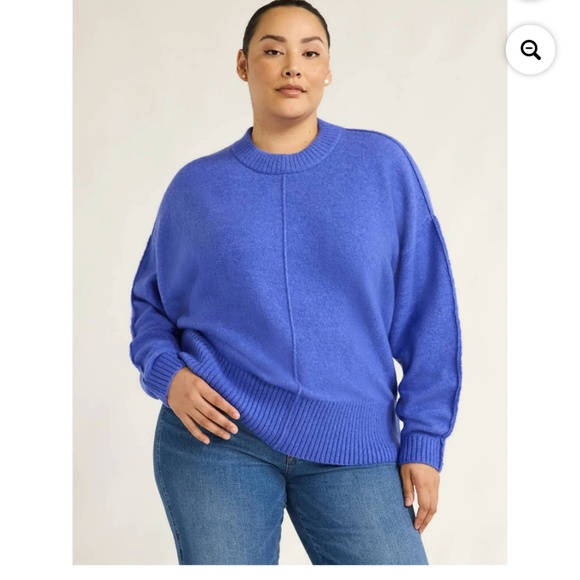 Scoop NYC Plus Dazzling Blue Crewneck Sweater Size 4X NWT - Picture 4 of 9